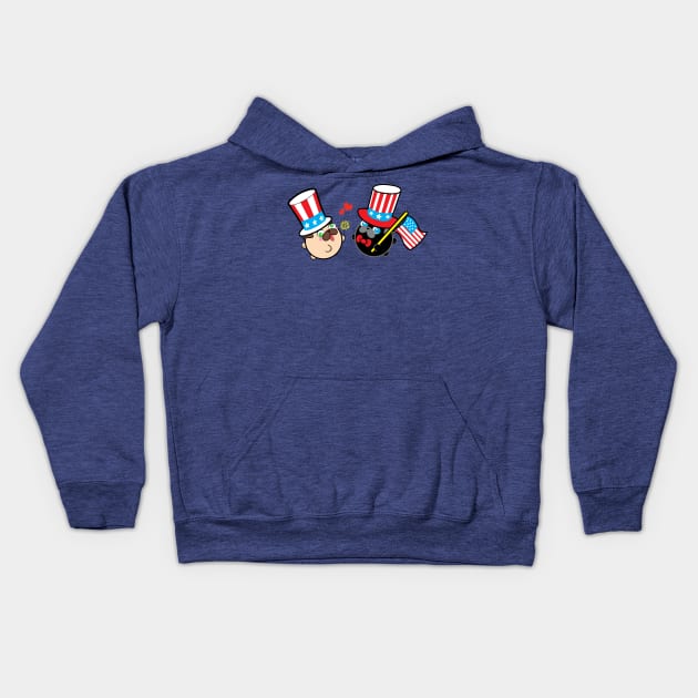 Poopy & Doopy - Independence Day Kids Hoodie by Poopy_And_Doopy